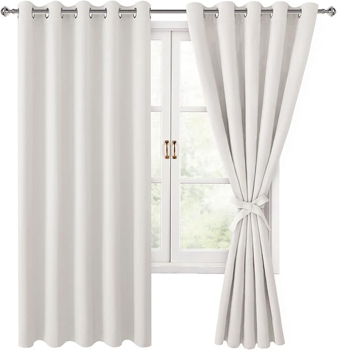 Hiasan Blackout Curtains for Bedroom, 60 x 63 Inches Length
