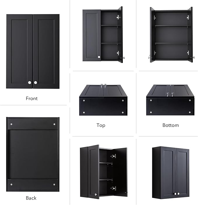 Matte Black Wall Mount Medicine Cabinet