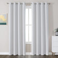 CUCRAF Grayish White Blackout Curtains 84 inch Length, Thermal Insulated Room (Set of 2)