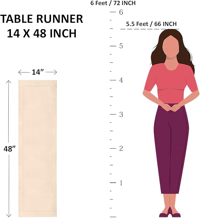 Solino Home Linen White Table Runner 48 Inches - Classic Hemstitch, 100% Pure Linen Coffee Table Runner 14 x 48 Inch Ideal for Dresser Tables - Fall, Autumn, Halloween, Thanksgiving, Holiday