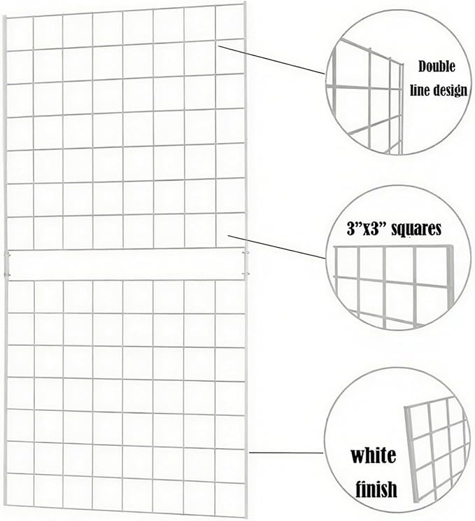 7RiversART Grid Wall Commercial Grade Gridwall Panels – Heavy Duty Grid Panel (Pack of 4)