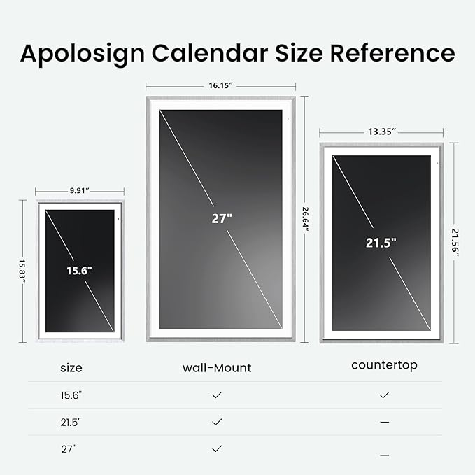 ApoloSign 27" Digital Calendar: Dual Mode Calendars