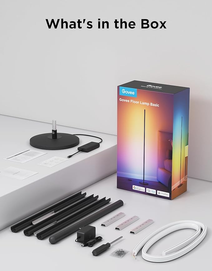 Govee RGBIC Floor Lamp Basic, LED Corner Lamp Works