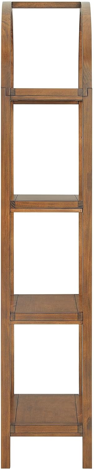 Modway Vexley 72 Inch Large Arched Bookshelf in Walnut – Modern Pine and Acac...