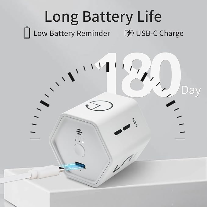 Productivity Timer Flip Gravity Sensor Cube Timer Countdown & Countup, Mute &