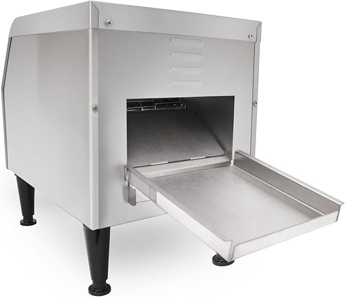 KWS CT-150 Commercial 1300W Electric Stainless Steel Conveyor Toaster
