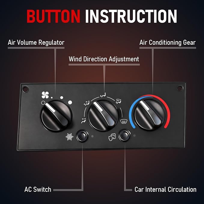 Front Climate Control Module 599-5511 Heavy Duty AC Control Panel Compatible