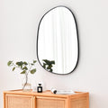 ELEHUME Asymmetrical Wall Mirror for Decor 17.5"*22.5", Modern Black Framed Wall Mirror for Living Room Bathroom Bedroom Entryway ELE-STOU-0066B
