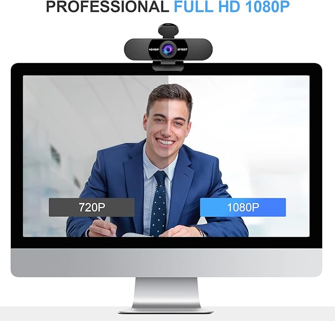 EMEET 1080P Webcam with Microphone, C960 Web Camera, 2 Mics Streaming Webcam