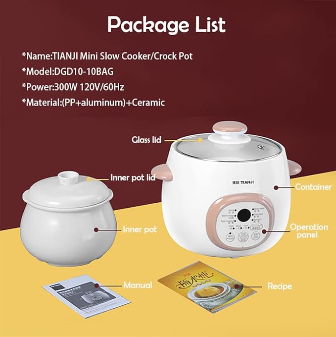Electric Stew Pot, Ceramic Soup Porridge Cooker, Slow Cookers