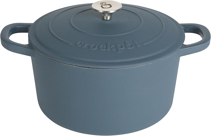 Crock-Pot Artisan 7-Quart Round European Enameled Cast Iron Dutch Oven – Matte
