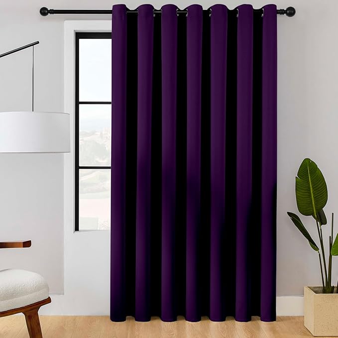 ChrisDowa Room Divider Curtain 96 Inches Long, Wide Blackout Sliding Door
