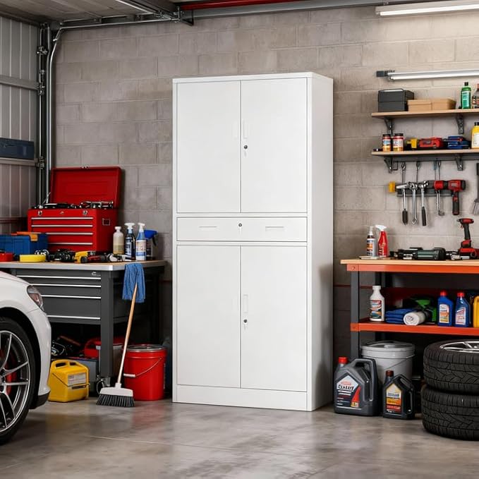 Metal Storage with 1 Drawer, Steel Storage File Cabinet