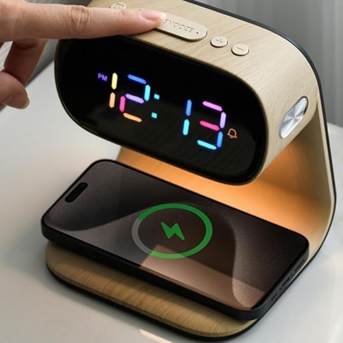 AYI 3in1 Multi-Functional Wireless Charging Alarm Clock Smart Night Light Qi