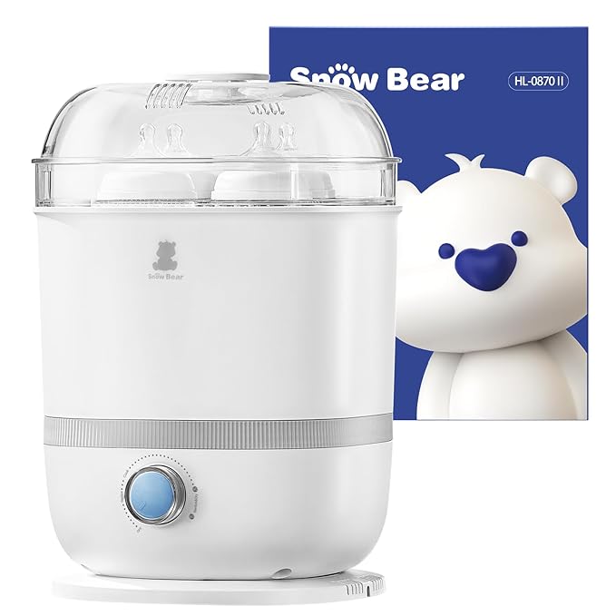 Snow Bear Baby Bottle Sterilizer and Dryer, 6-in-1 Electric Steam Bottle