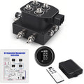12V Air Management Featuring 4-Valve Air Ride Suspension Manifold, with Remote Controller 0-200psi and Dual-Way White Display Air Pressure Gauges