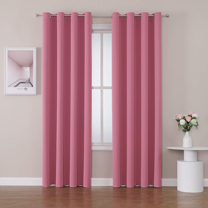 ChrisDowa Room Darkening Curtains 108 Inches Long 2 Panels Set