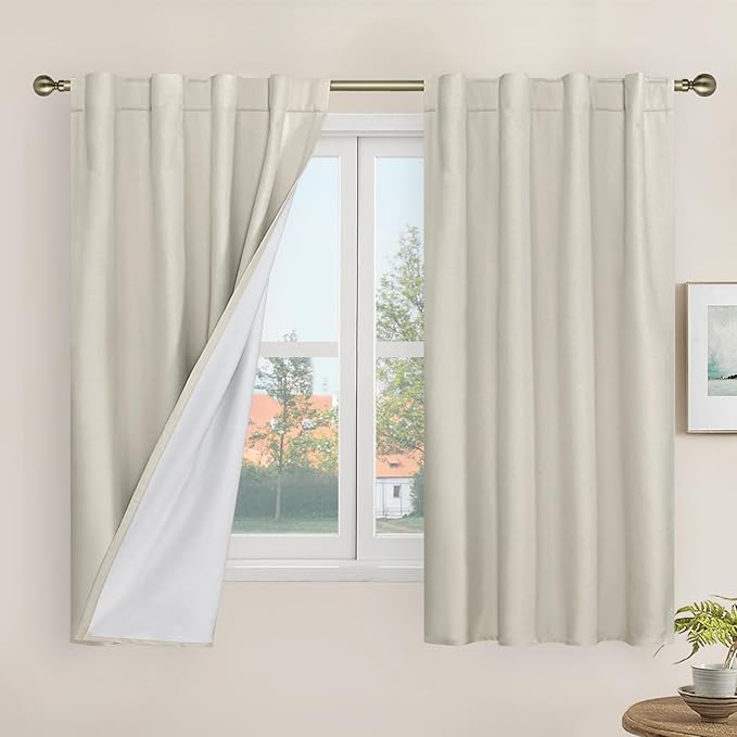 LAMIT 100% Blackout Linen Curtains