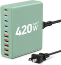 420W USB C Charger Block, 10-Port Charging Station GaN Fast Charging Type C &