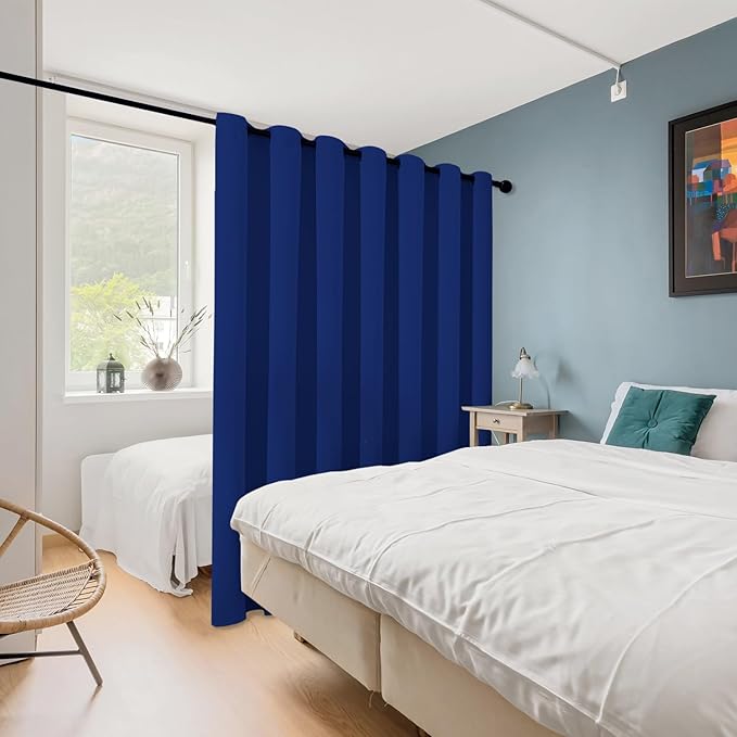 ChrisDowa Room Divider Curtain 120 Inches Long, Wide Blackout Sliding Door