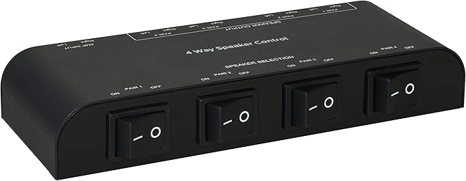 Xtrempro 61050 2 to 4 Way Speaker Switch, 1 in 2 Out to 1 in 4 Out Way Pair