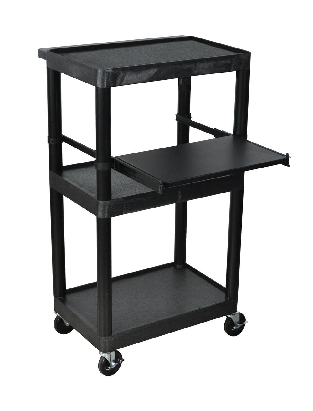 Luxor LP34E-B 34"H AV Cart - Three Shelves Electric