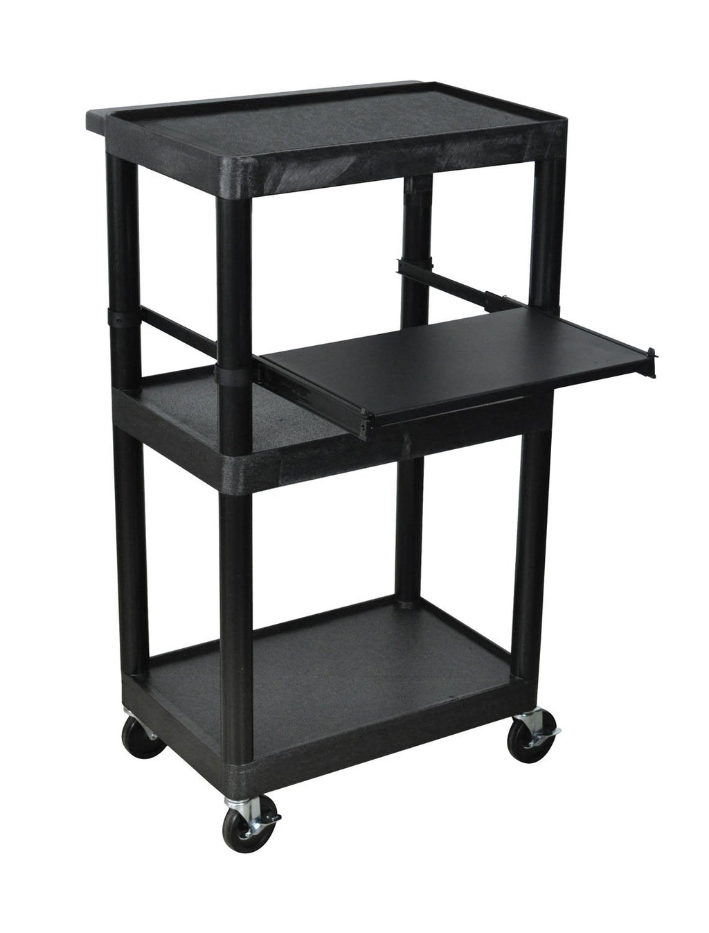 Luxor LP34E-B 34"H AV Cart - Three Shelves Electric