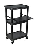 Luxor LP34E-B 34"H AV Cart - Three Shelves Electric