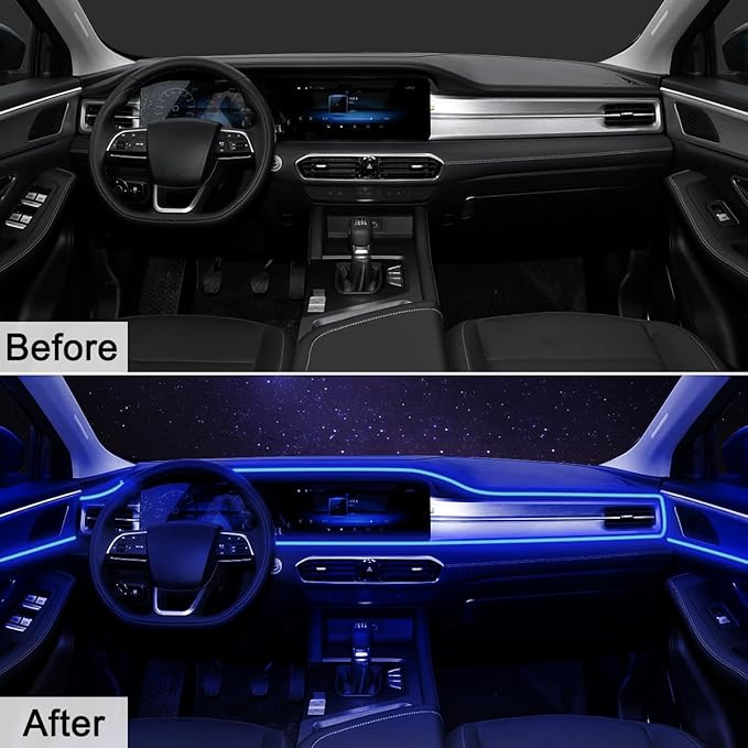 Interior Car LED Strip Lights APP Control, 5 in 1 RGB 16 Million Colors Ambient
