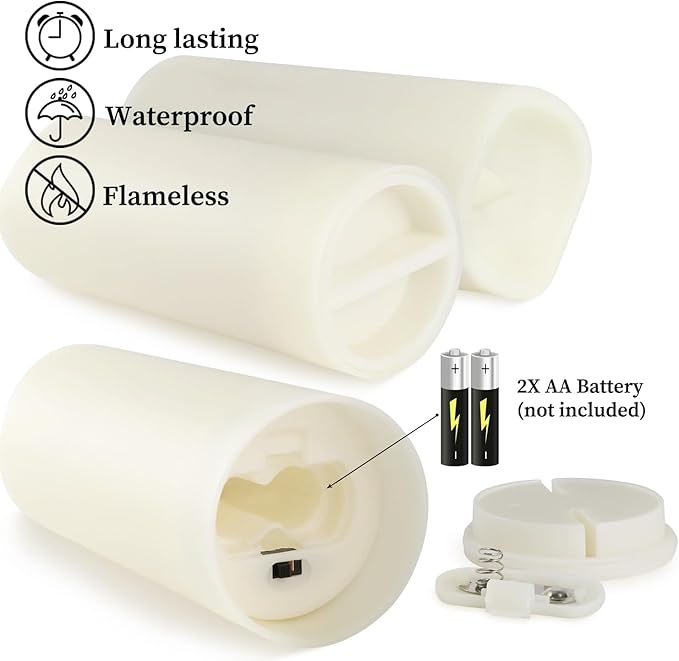 Set of 24 Waterproof Outdoor Flameless Candles, LED Candles