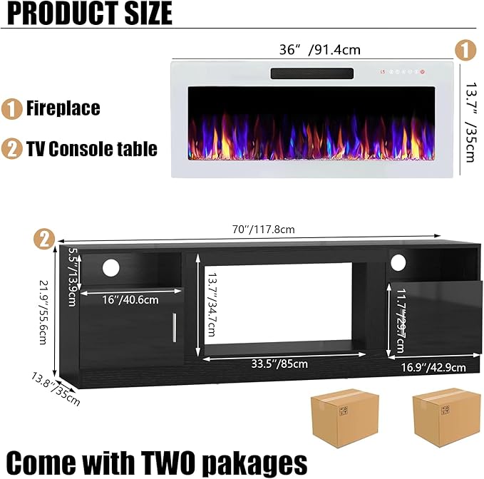 VITESSE TV Stand Fireplace