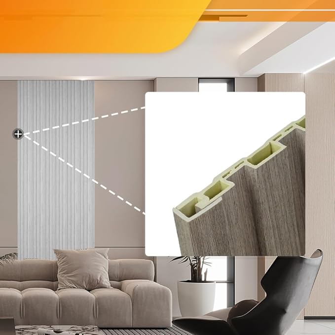 OUZUGIE 8-Pack 57 Inches, WPC Slat Wall Panel Trim, Corner Guard