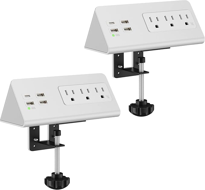 Nightstand Edge Mount Power Strip (2-Pack)