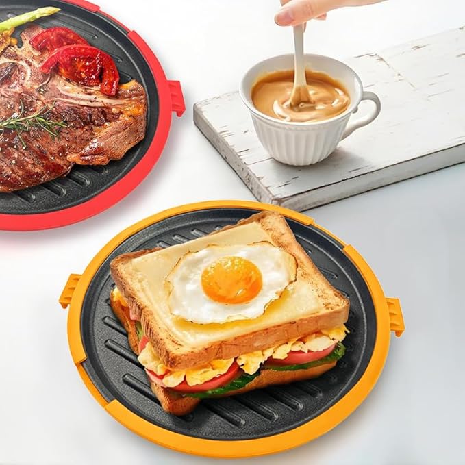 9.5" Microwave Grill Pan & Crisper Tray