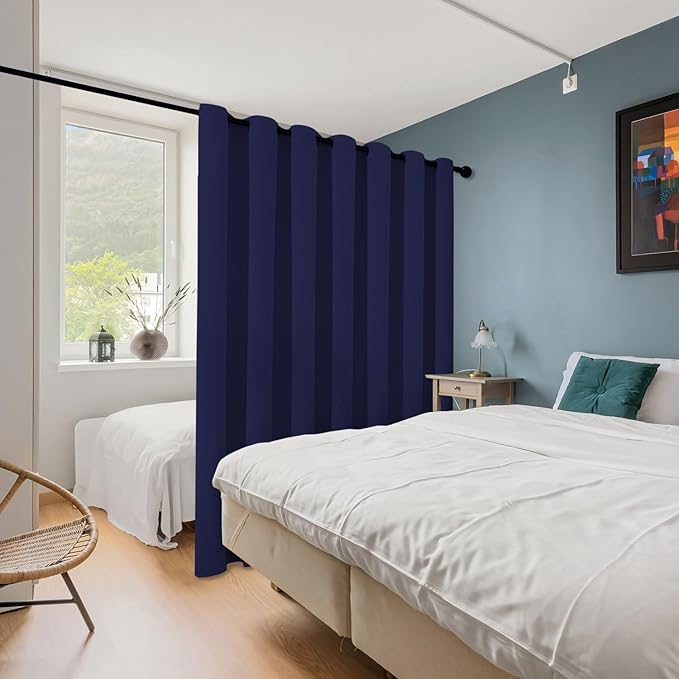 ChrisDowa Room Divider Curtain 96 Inches Long, Wide Blackout Sliding Door