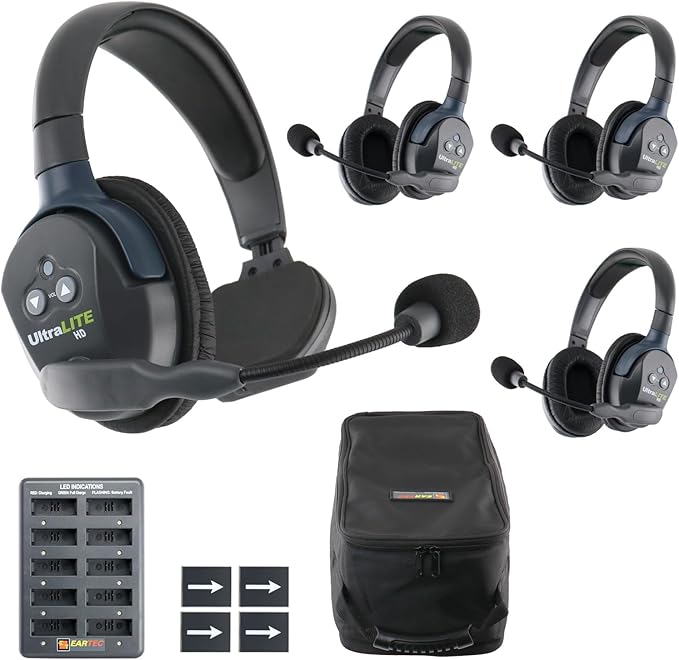 EARTEC UL413 Ultralite-HD 4-Person Full Duplex Wireless Intercom Headset