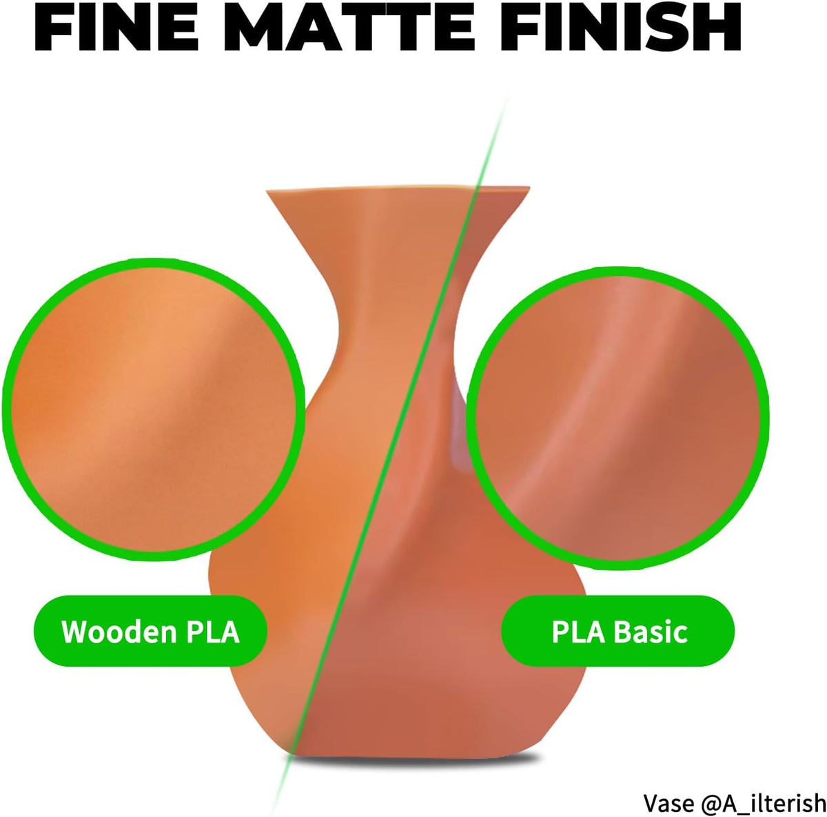 bamboo pla wood 3d printing filament for bambu, close-up detail