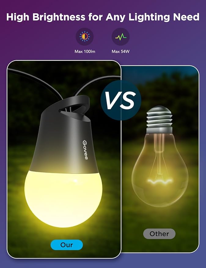Govee Smart Outdoor String Lights 2, 144ft Outdoor Lights
