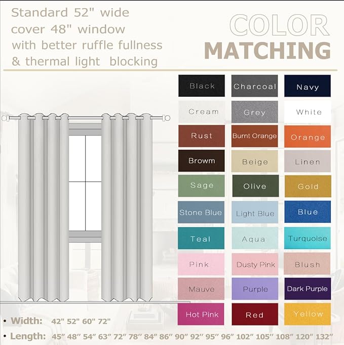 96 Inch Long Dark Brown Living Room Curtains