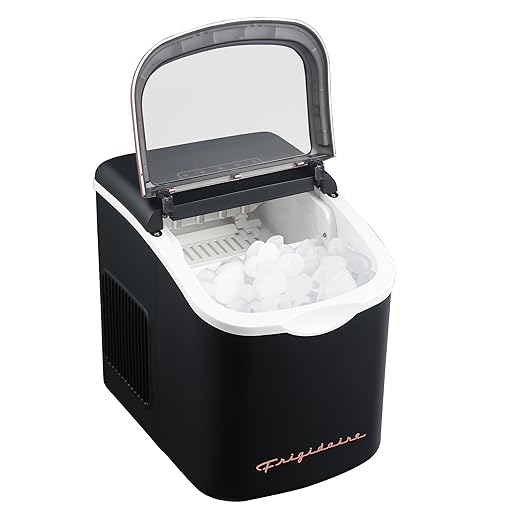 FRIGIDAIRE Retro Compact Ice Maker Machine, Bullet Ice, 26 lb per Day