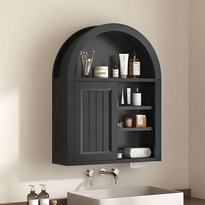 Arched Bathroom Wall Cabinet, 23.6 x 30.3'' Over The Toilet Cabinet