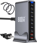 800W USB C Fast Charger Block, 10 Port USB Charging Station, GaN Ⅲ Pro Double