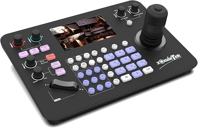 Zowietek PTZ Controller 7D Joystick Keyboard, HDMI Output, Automatic Camera