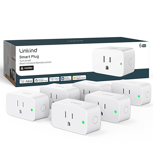 Linkind Matter Smart Plug, Smart Home Smart Outlet Timer, Work