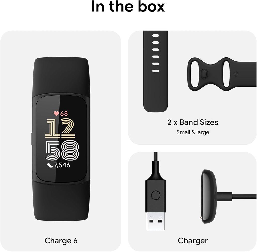 google fitbit charge 6 - fitness tracker on a desk or shelf