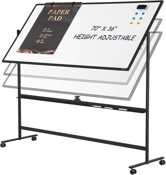 Dry Erase Whiteboard Easel on Wheels