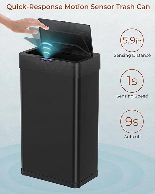 TLSUNNY 18.5 Gallon Motion Sensor Trash Can, Touchless Automatic Garbage Can