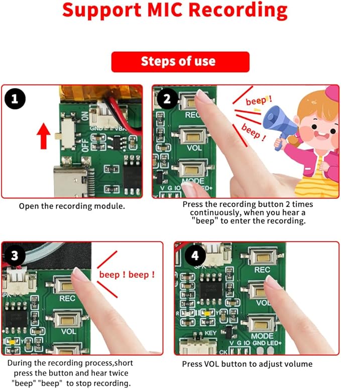 Bluetooth & MIC Recording Audio Sound Module, 8MB Voice Chips