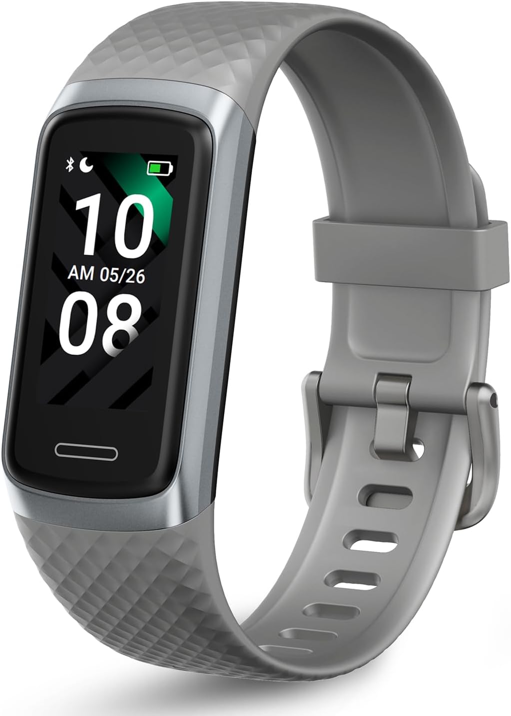 OCTANDRA Active 2 VeryFit Fitness Tracker Heart Rate SpO2 Blood Oxygen Saturation Sleep Monitor 1.05" Screen Activity Step Counter Pedometer IP68 Waterproof Smart Watches for Men Women (Grey)