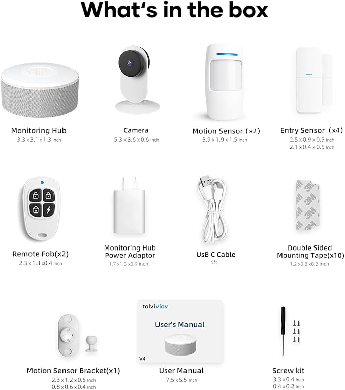 tolviviov Alarm System for Home Security, DIY Door Alarm Security Systems (15Piece, 10 Pack)